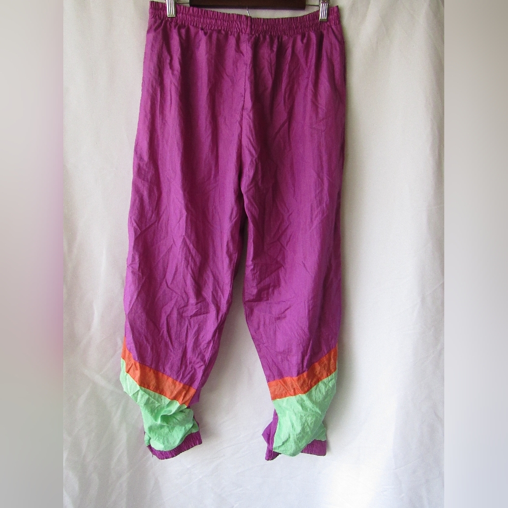 Vintage unknown brand lined colorblock track sports pants size large
